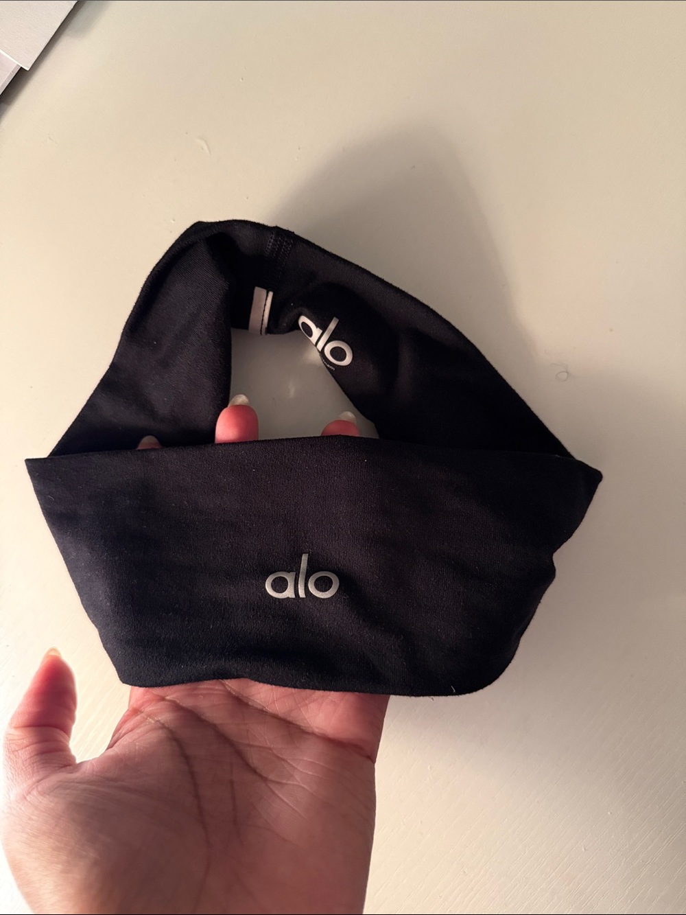 ALO Yoga Black Logo Wide Headband